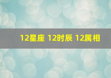 12星座 12时辰 12属相